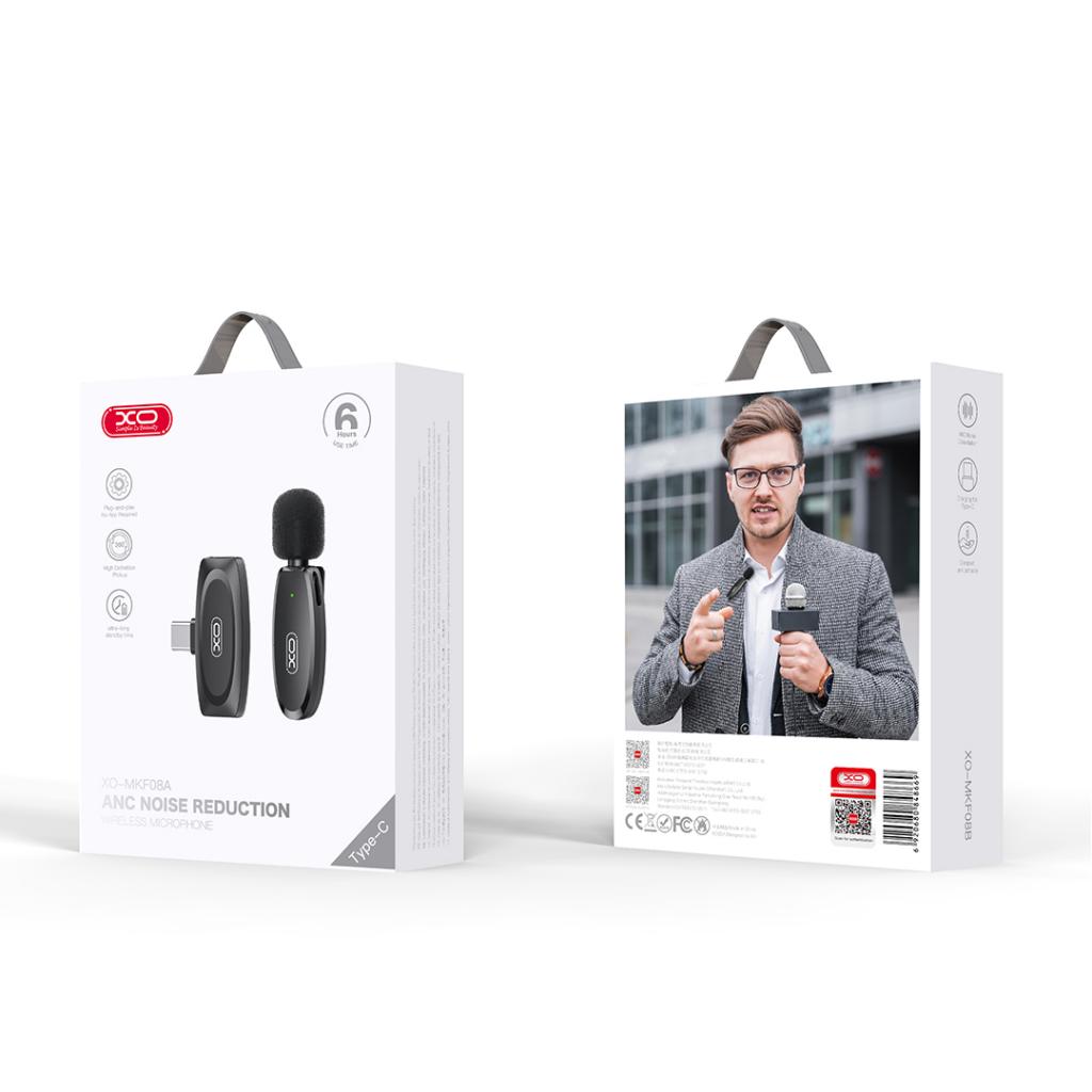 Lavaliermikrofon XO Design MKF08A, USB-C, Svart