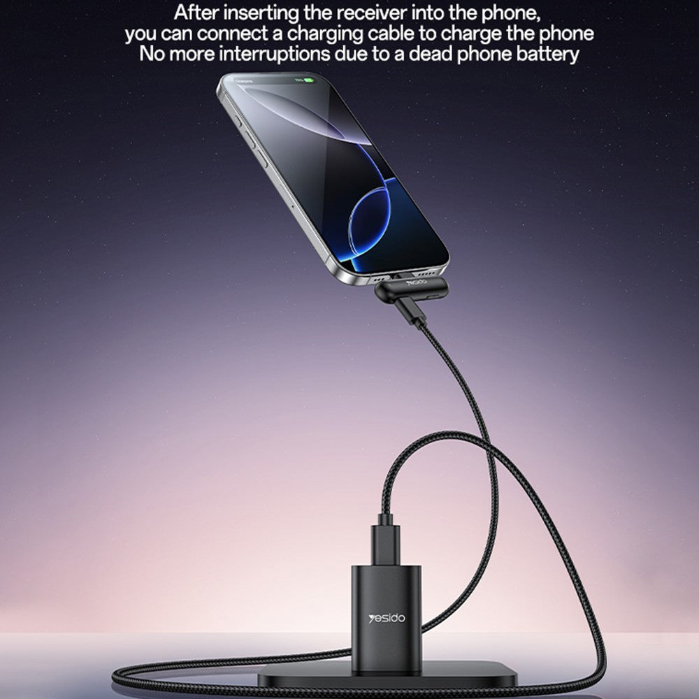 Lavaliermikrofon Yesido KR20, Lightning, sett med 2 stykker, svart