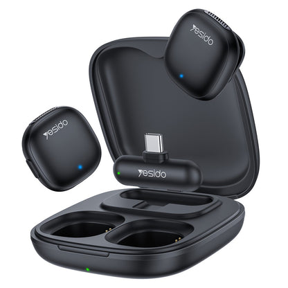 Lavaliermikrofon Yesido KR21, USB-C, Sett med 2 stykker, Svart