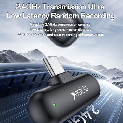 Lavaliermikrofon Yesido KR21, USB-C, Sett med 2 stykker, Svart