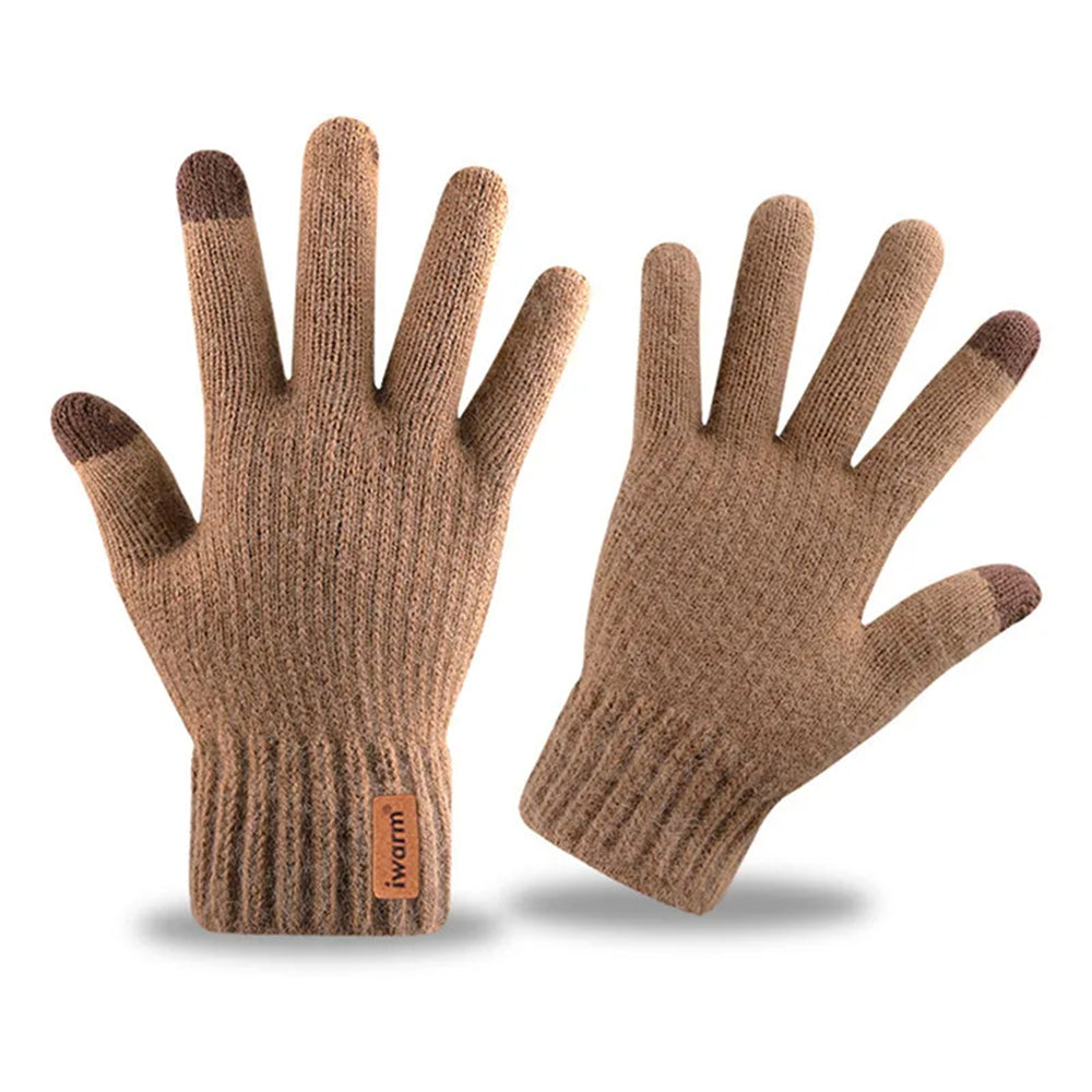 Iwarm ST0016 Taktile Vinterhansker, Størrelse 22cm, Brun