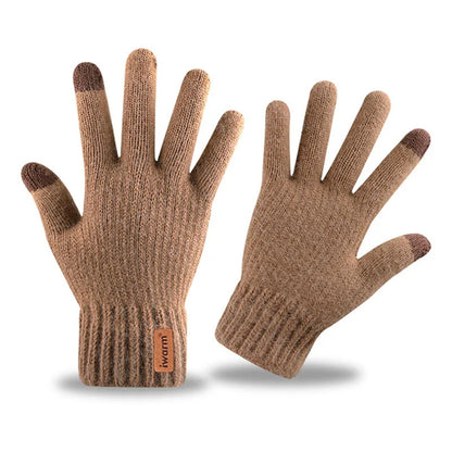 Iwarm ST0016 Taktile Vinterhansker, Størrelse 22cm, Brun
