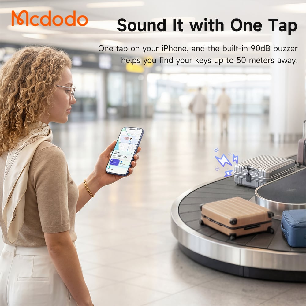 Mcdodo SmartTag Bagasje Napa Pro AT-3790 for iOS-serien, Svart