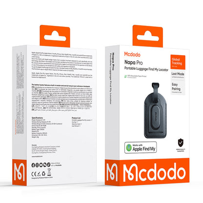 Mcdodo SmartTag Bagasje Napa Pro AT-3790 for iOS-serien, Svart