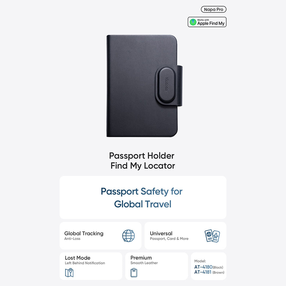 Mcdodo SmartTag Passport Napa Pro AT-4180 for iOS-serien, svart