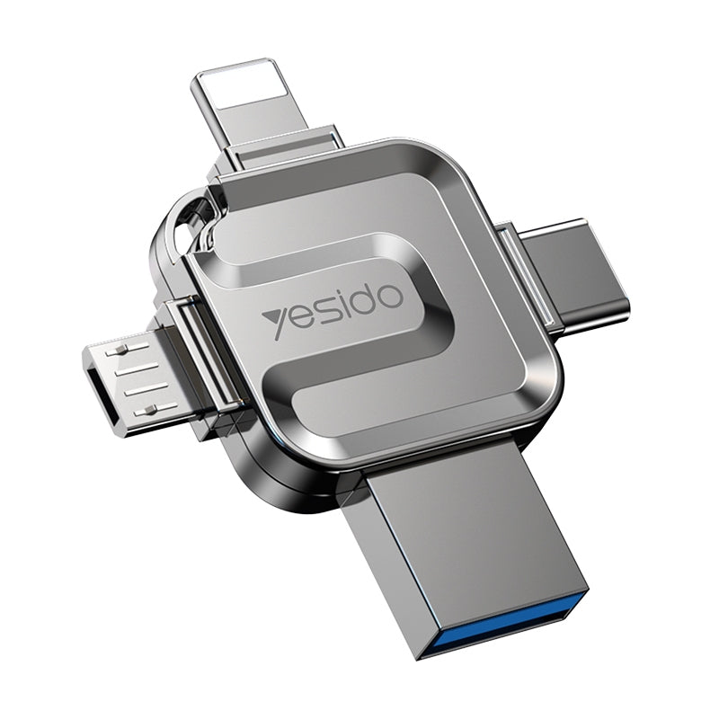 Ekstern Minne USB-A 3.0 / Lightning / USB-C / microUSB Yesido FL15, 16Gb