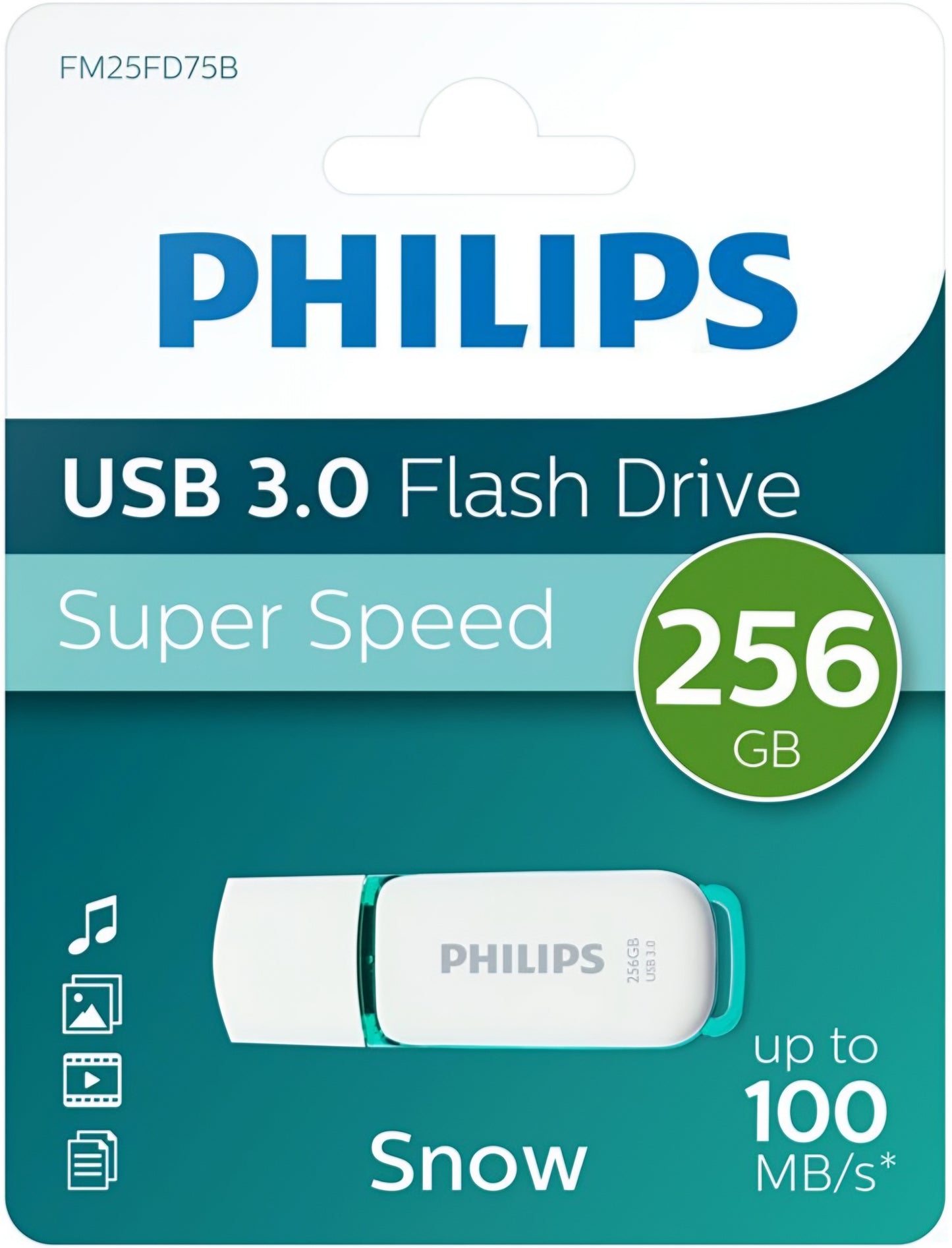 Ekstern lagring USB-A 3.0 Philips Snow Edition, 256Gb PHMMD256GBS200U3