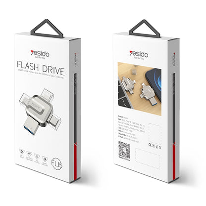 Ekstern Minne USB-A 3.0 / Lightning / USB-C / microUSB Yesido FL15, 64Gb