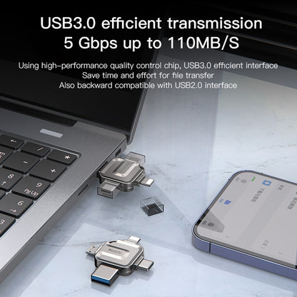 Ekstern Minne USB-A 3.0 / Lightning / USB-C / microUSB Yesido FL15, 64Gb