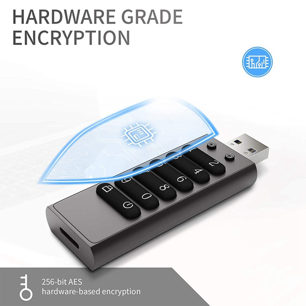 Ekstern minne USB-A 3.0 OEM XC002 KeySecure, 64Gb