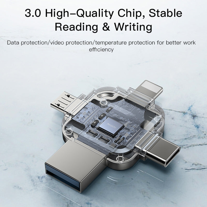 Ekstern Minne USB-A 3.0 / Lightning / USB-C / microUSB Yesido FL15, 16Gb