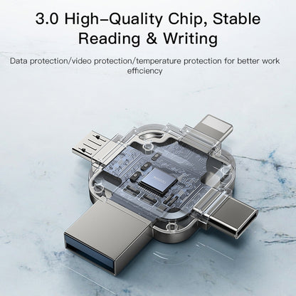 Ekstern Minne USB-A 3.0 / Lightning / USB-C / microUSB Yesido FL15, 64Gb