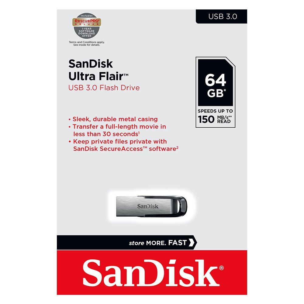 Ekstern minne USB-A 3.0 SanDisk Ultra Flair, 64Gb SDCZ73-064G-G46