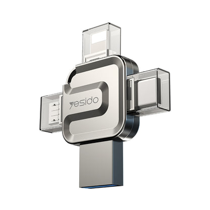 Ekstern Minne USB-A 3.0 / Lightning / USB-C / microUSB Yesido FL15, 16Gb