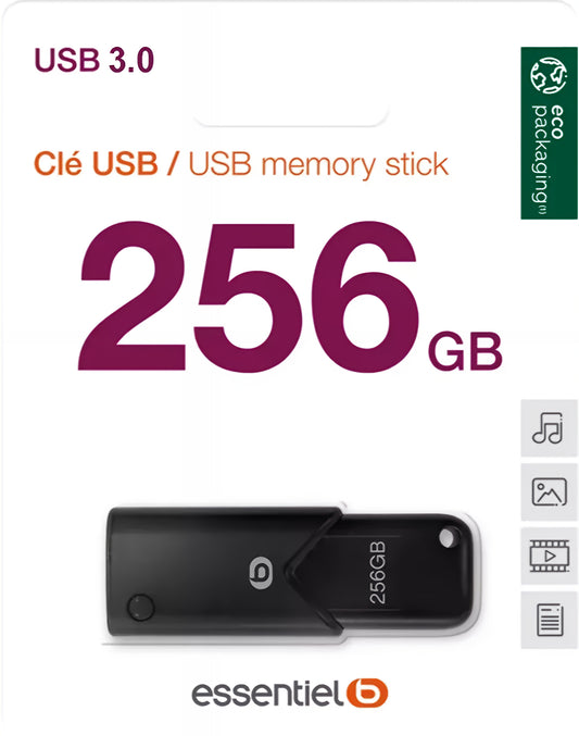 Ekstern USB-A 3.2-minne Essentiel-B B120, 256Gb EKMMD256123EB