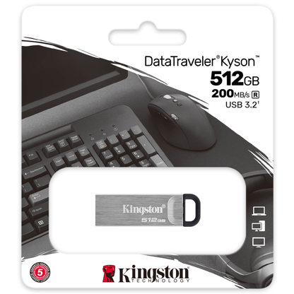 Ekstern Minne USB-A 3.2 Kingston DT Kyson, 512Gb DTKN/512GB