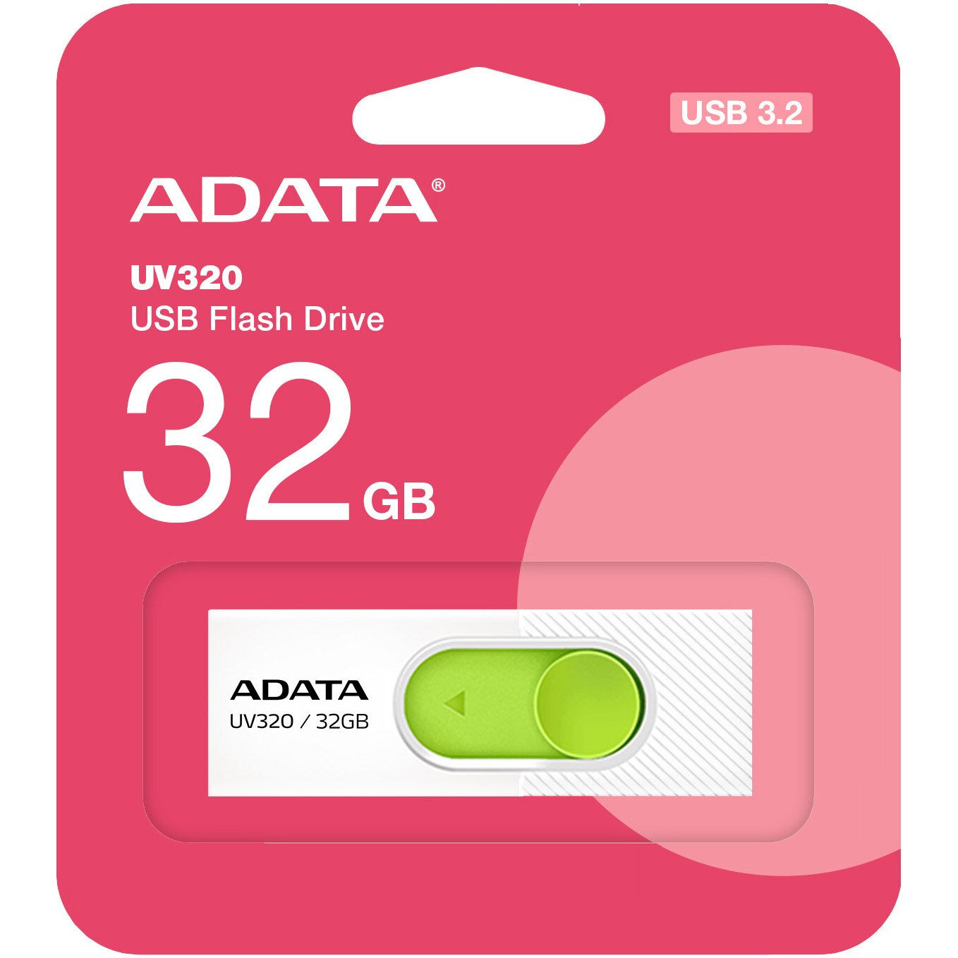 Ekstern Minne USB-A 3.2 Adata UV320, 32Gb AUV320-32G-RWHGN