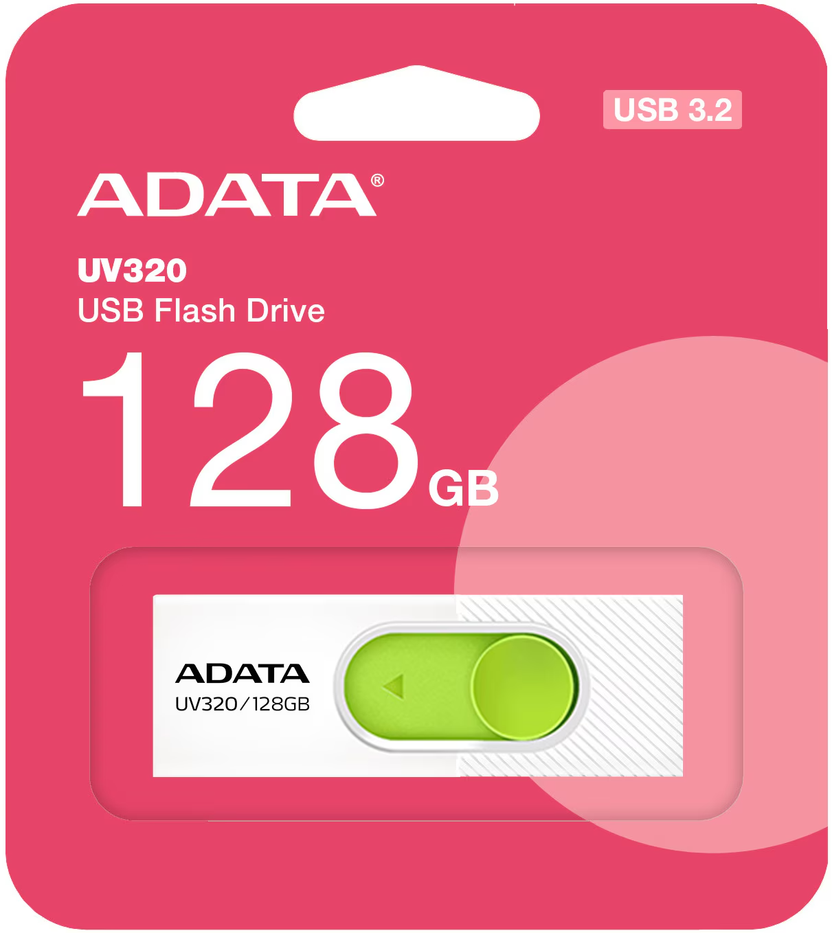 Ekstern lagring USB-A 3.2 Adata UV320, 128Gb AUV320-128G-RWHGN