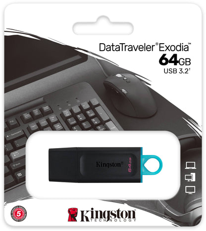 Ekstern Minne USB-A 3.2 Kingston DT Exodia, 64Gb DTX/64GB