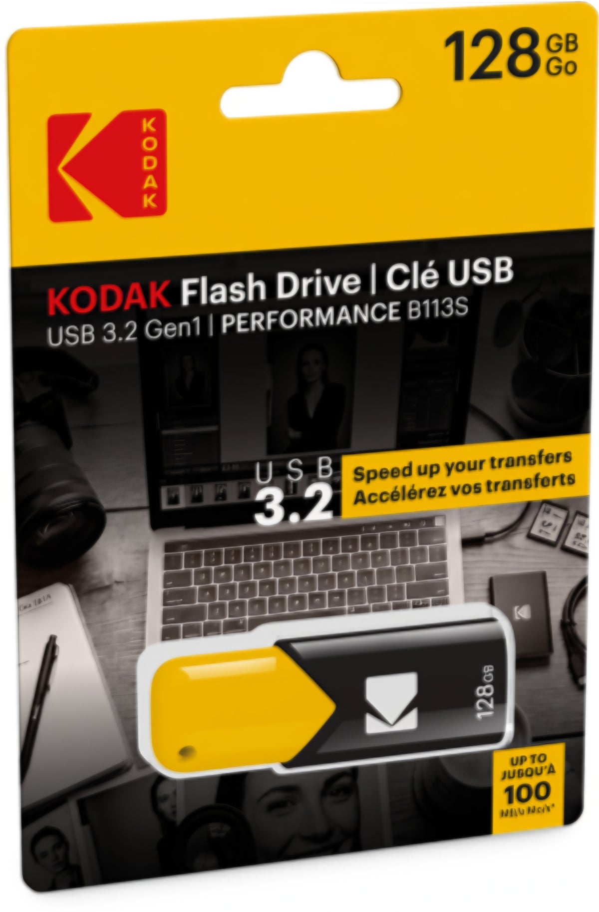Ekstern lagring USB-A 3.2 Kodak B110S Click Easy, 128Gb EKMMD128GB113S