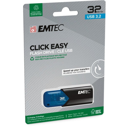 Ekstern lagring USB-A 3.2 Emtec B110 Click Easy, 32Gb ECMMD32GB113