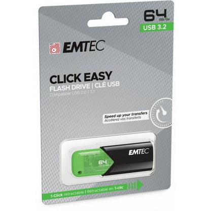 Ekstern lagring USB-A 3.2 Emtec B110 Click Easy, 64Gb ECMMD64GB113