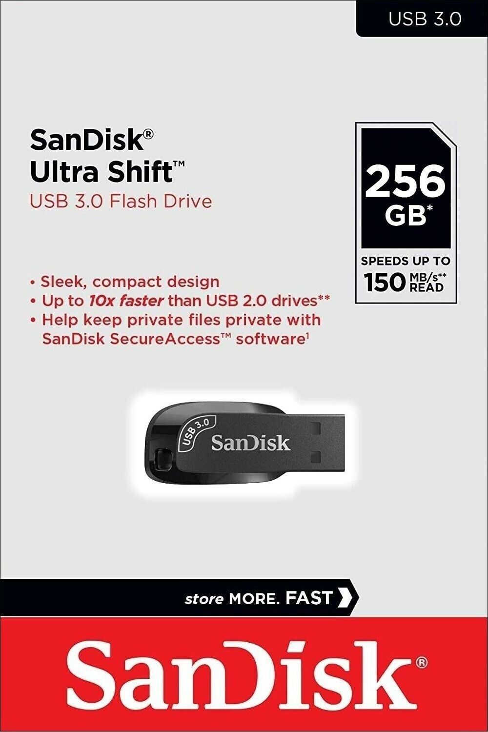 Ekstern Minne USB-A 3.2 SanDisk Ultra Shift, 256Gb SDCZ410-256G-G46