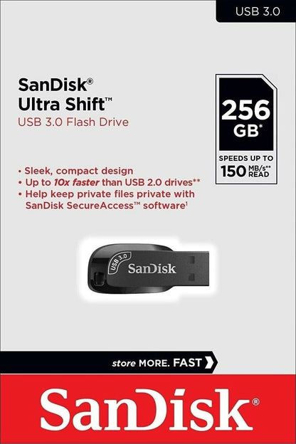 Ekstern Minne USB-A 3.2 SanDisk Ultra Shift, 256Gb SDCZ410-256G-G46