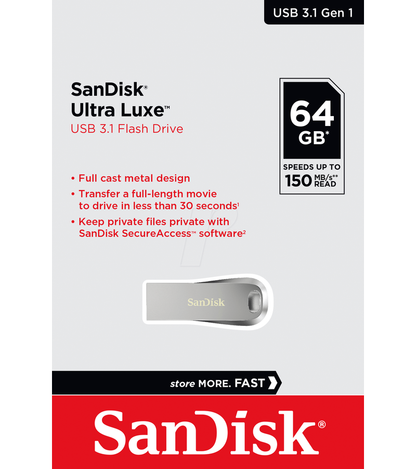 Ekstern Minne USB-A 3.2 SanDisk Ultra Luxe, 64Gb SDCZ74-064G-G46