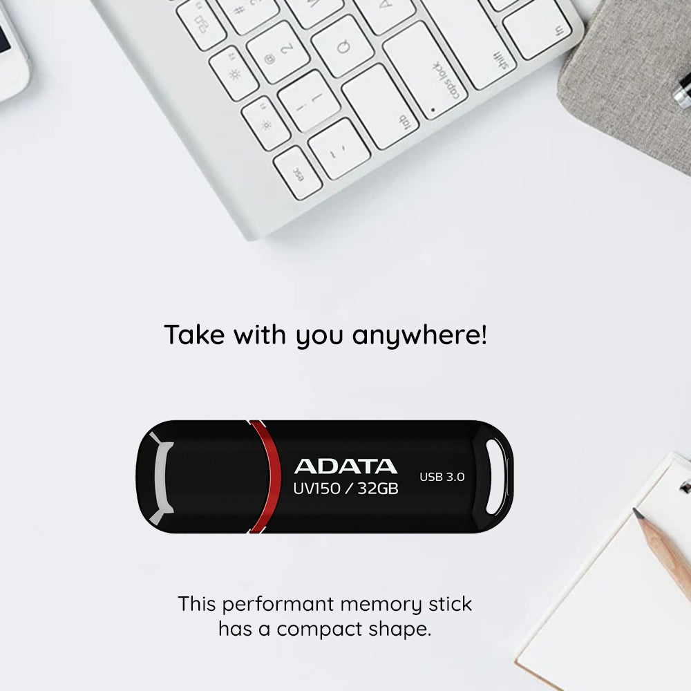 Ekstern USB-A 3.2-minne Adata UV150, 128 GB AUV150-128G-RBK