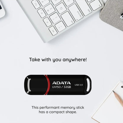 Ekstern USB-A 3.2-minne Adata UV150, 128 GB AUV150-128G-RBK