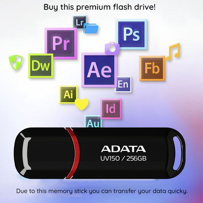 Ekstern USB-A 3.2-minne Adata UV150, 64 GB AUV150-64G-RBK