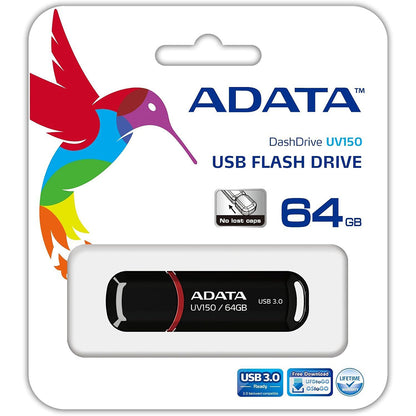 Ekstern USB-A 3.2-minne Adata UV150, 64 GB AUV150-64G-RBK