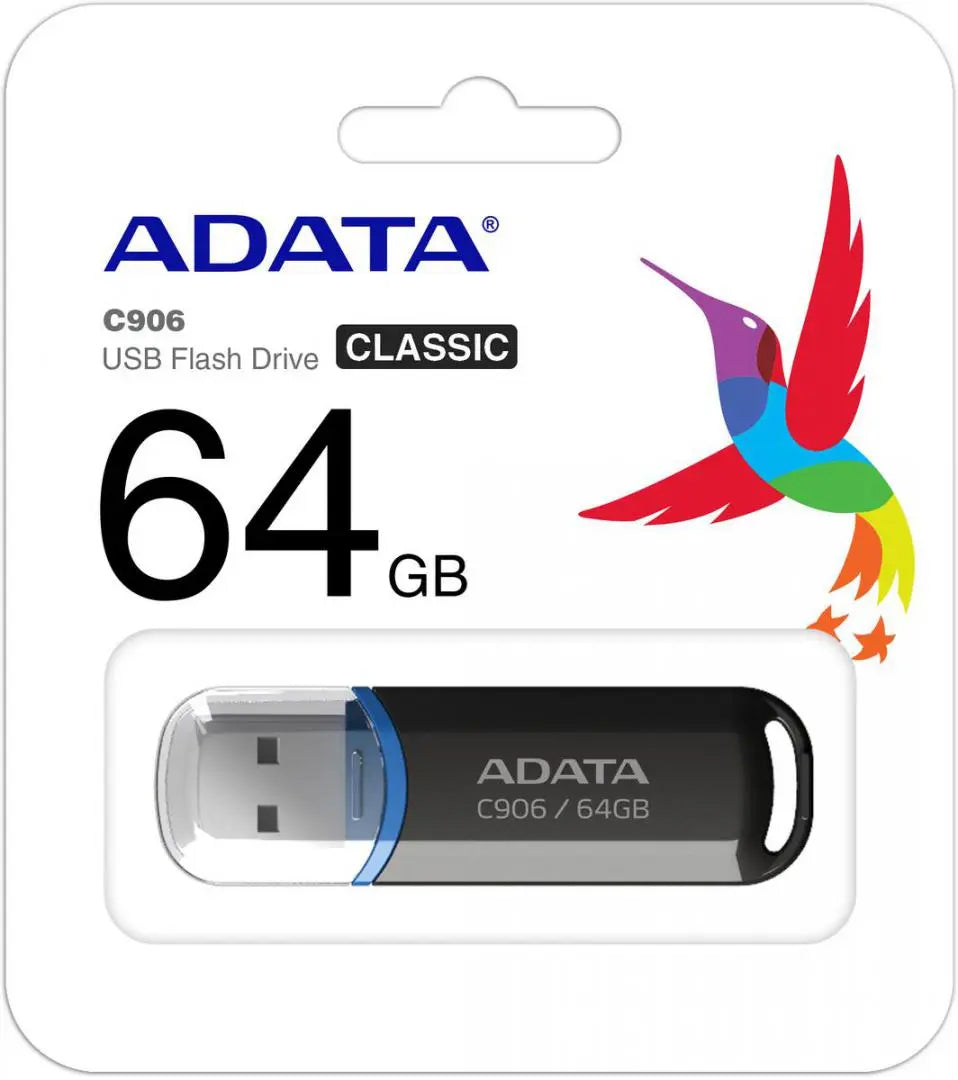 Ekstern Minne USB-A Adata C906, 64Gb AC906-64G-RBK