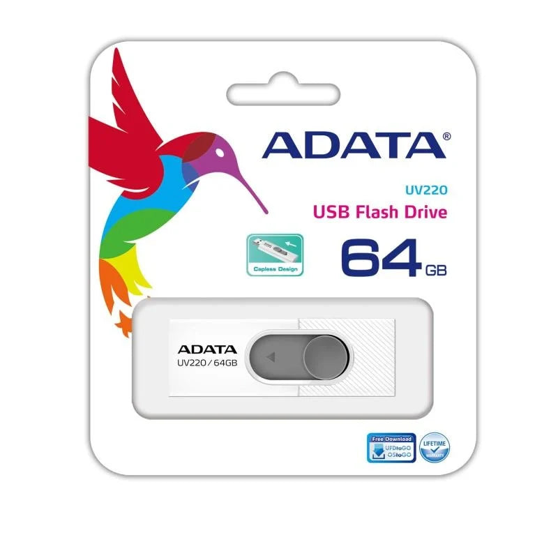 Ekstern USB-A-minne Adata UV220, 64Gb AUV220-64G-RWHGY