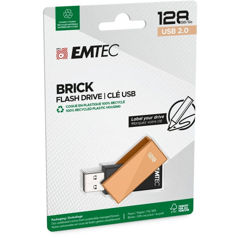 Ekstern USB-A-minne Emtec C350 Brick, 128Gb ECMMD128GC352