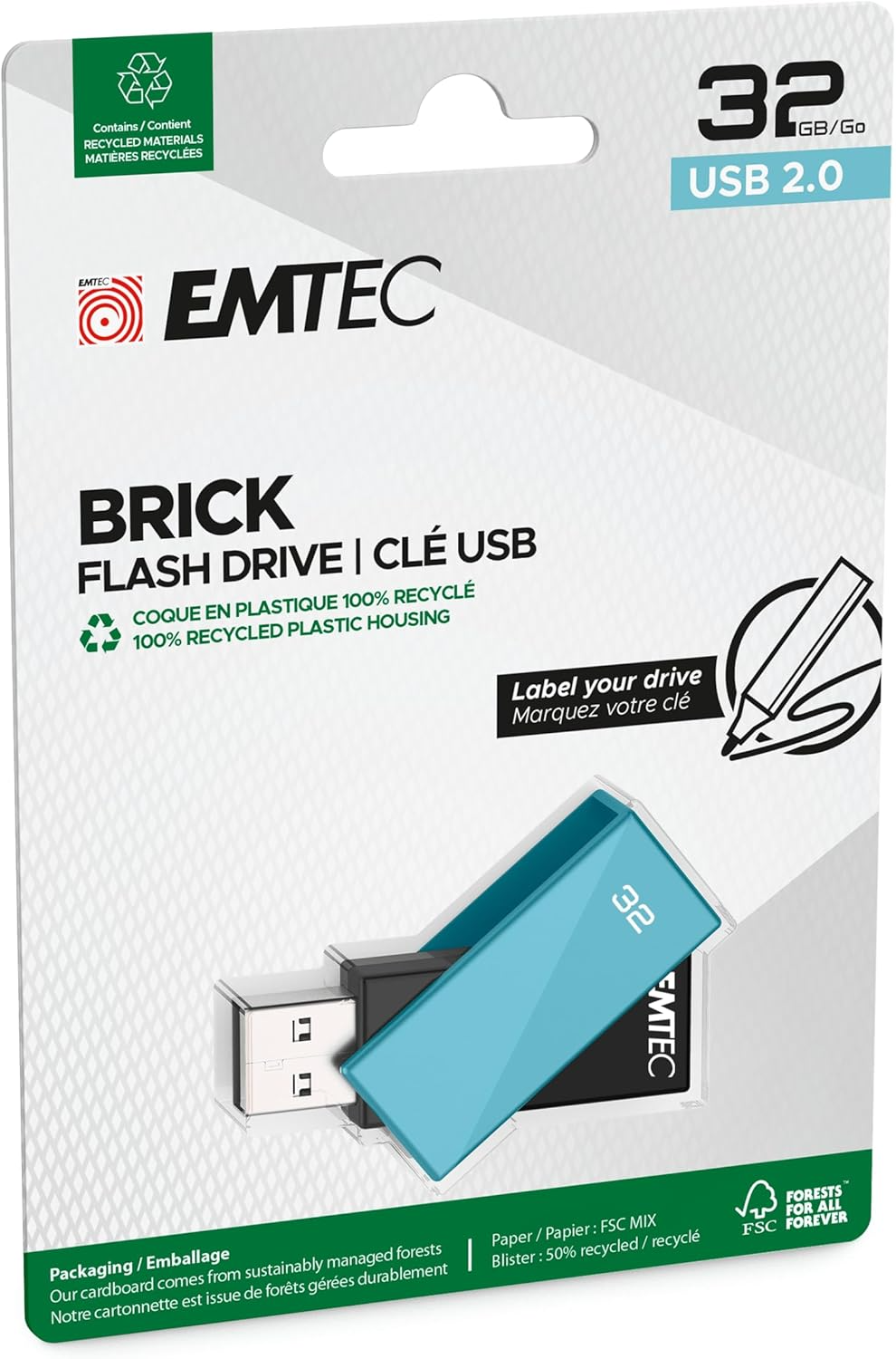 Ekstern USB-A-minne Emtec C350 Brick, 32Gb ECMMD32GC352