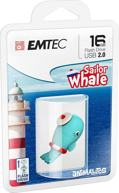 Ekstern USB-A-minne Emtec M337 Whale, 16Gb ECMMD16GM337