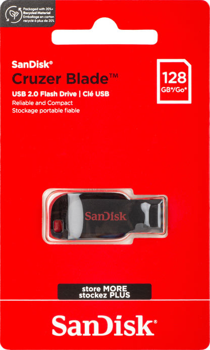 Ekstern USB-A-minne SanDisk Cruzer Blade, 128Gb SDCZ50-128G-B35