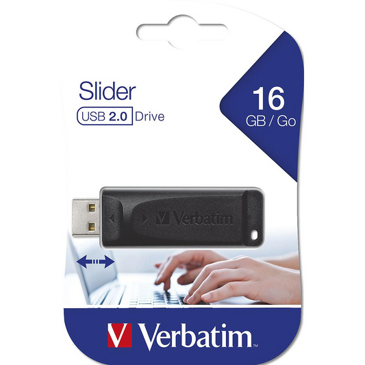 Ekstern Minne USB-A Verbatim PenDrive Slider, 16Gb