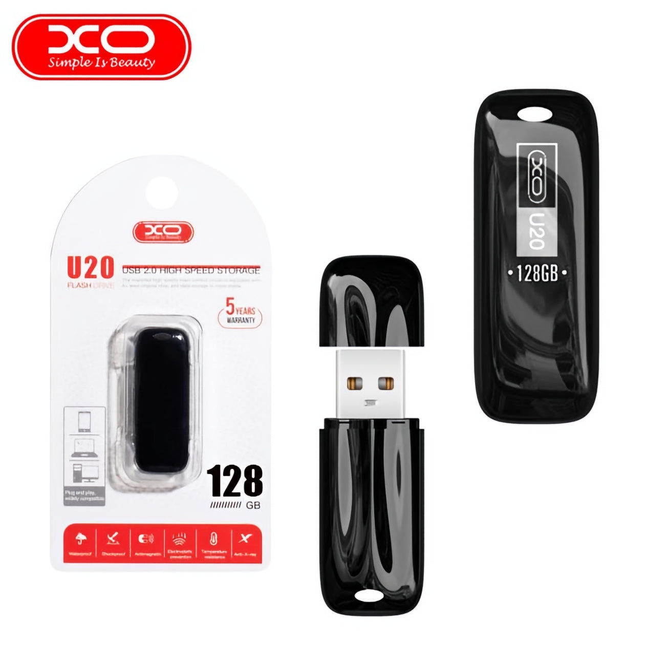 Ekstern Minne USB-A XO Design U20, 128GB