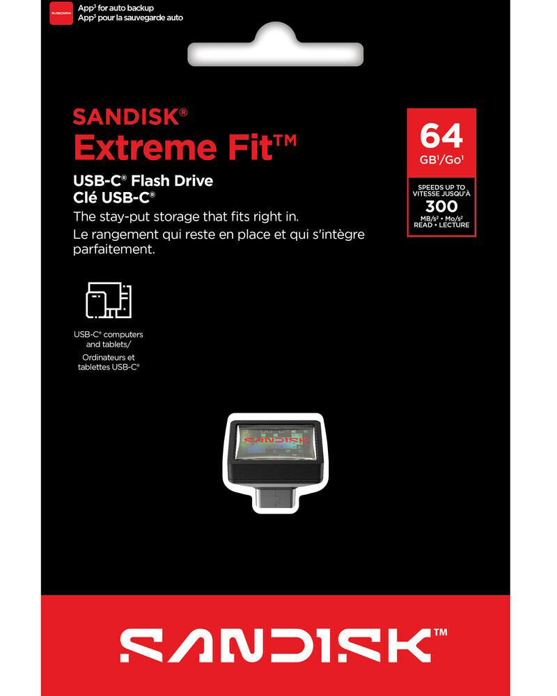 Ekstern USB-C-minne SanDisk Extreme Fit, 64Gb SDCZ530-064G-G46