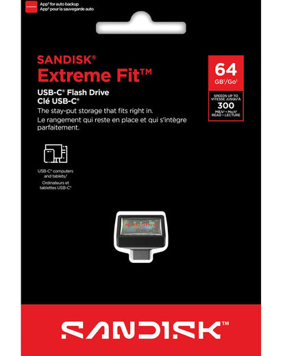 Ekstern USB-C-minne SanDisk Extreme Fit, 64Gb SDCZ530-064G-G46