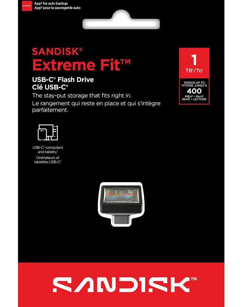Ekstern USB-C-lagring SanDisk Extreme Fit, 1TB SDCZ530-1T00-G46
