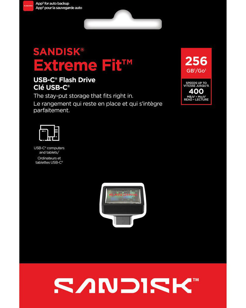 Ekstern USB-C-minne SanDisk Extreme Fit, 256Gb SDCZ530-256G-G46