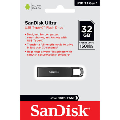 Ekstern USB-C-minne SanDisk Ultra, 32GB SDCZ460-032G-G46