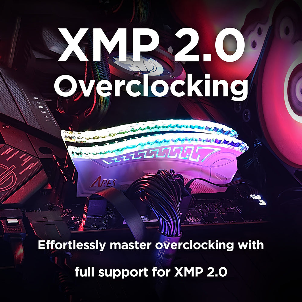 RAM-minne Dato Ares Armor, DDR4, RGB, 2 x 8GB, 3600Mhz, CL18, Svart AMRGB8GX216G36K