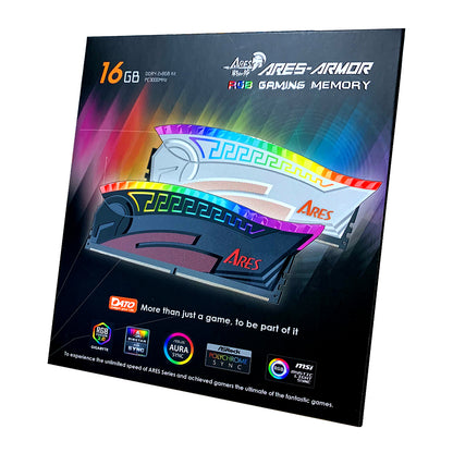RAM-minne Dato Ares Armor, DDR4, RGB, 8GB, 3600Mhz, CL18, Svart AMRGB1G88G36K