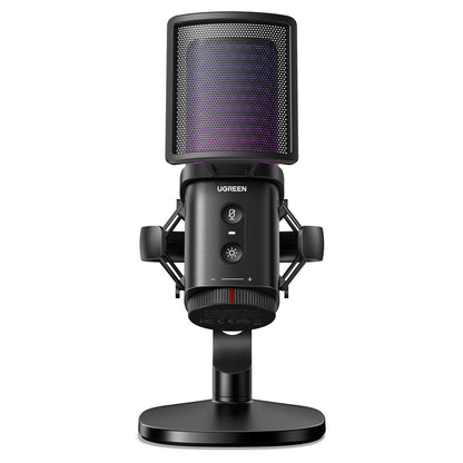 Kardioidmikrofon UGREEN CM581 (65629), RGB, USB-C, 1.5m, Svart