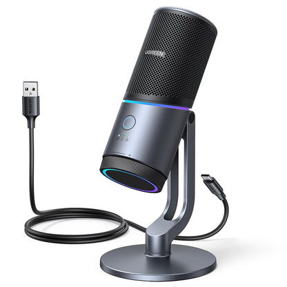 Cardioid mikrofon UGREEN CM769 (35629), RGB, USB-A, 2m, svart
